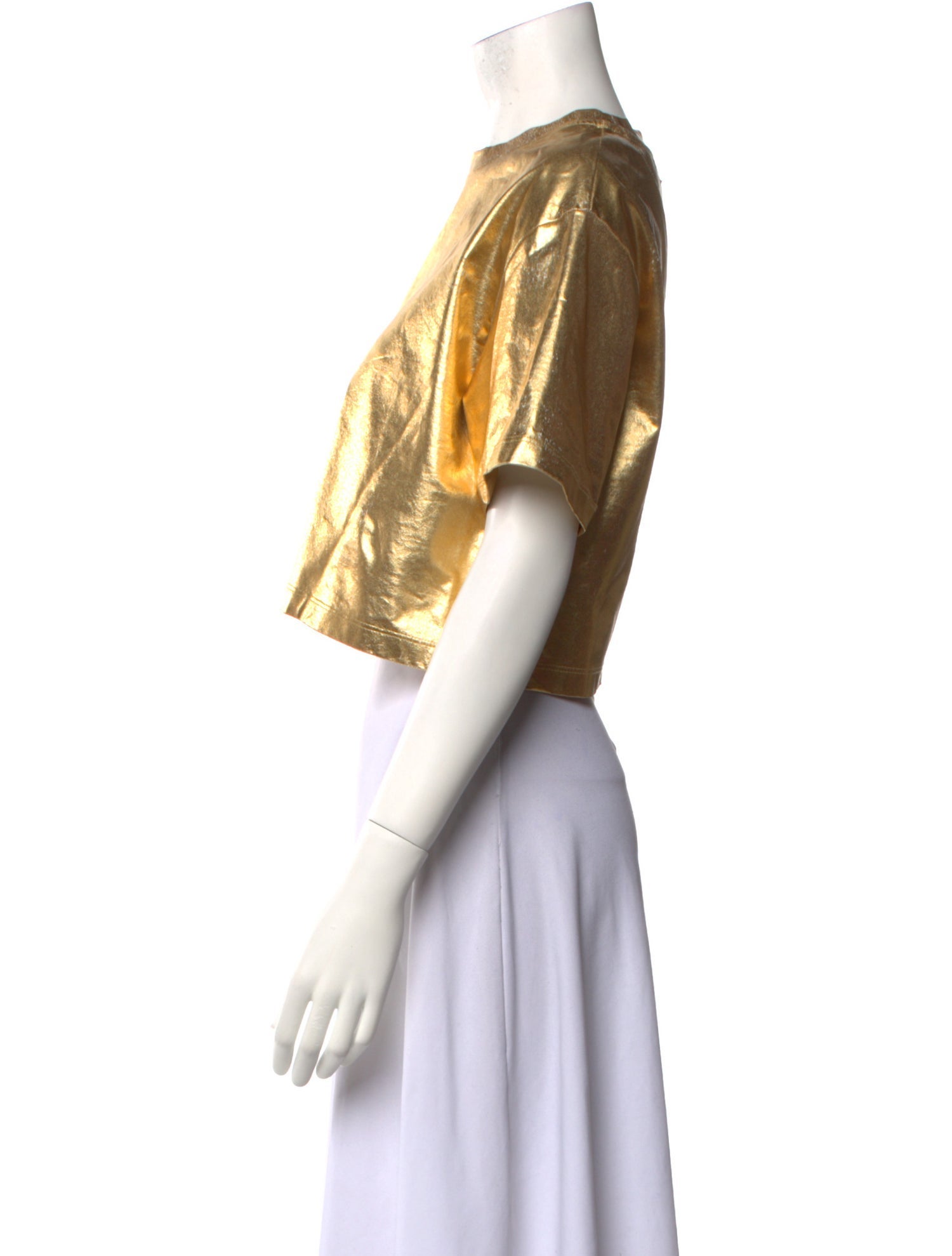 Valentino Crew Neck Short Sleeve Crop Top