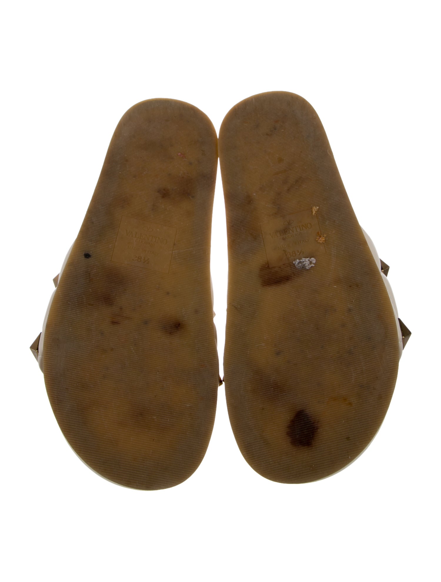 Valentino Rockstud Accents Leather Slides
