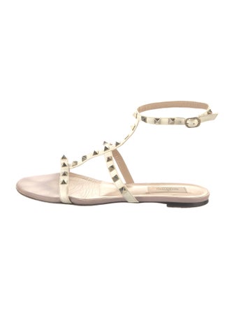 Valentino Rockstud Accents Leather Gladiator Sandals