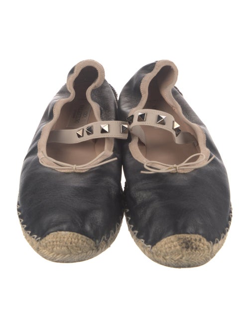 Valentino Rockstud Accents Leather Espadrilles