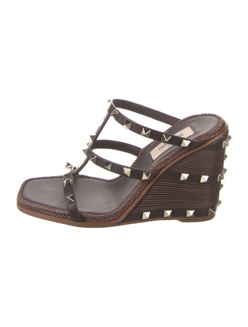 Valentino Rockstud Accents Leather T-Strap Sandals