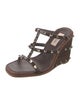 Valentino Rockstud Accents Leather T-Strap Sandals