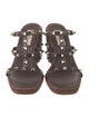 Valentino Rockstud Accents Leather T-Strap Sandals