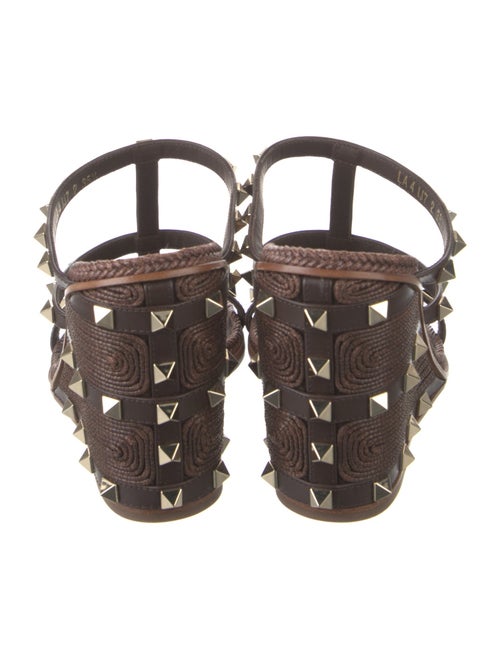 Valentino Rockstud Accents Leather T-Strap Sandals