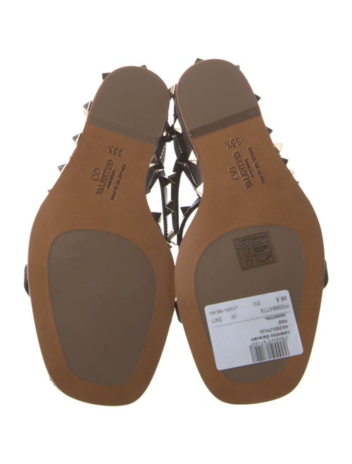 Valentino Rockstud Accents Leather T-Strap Sandals