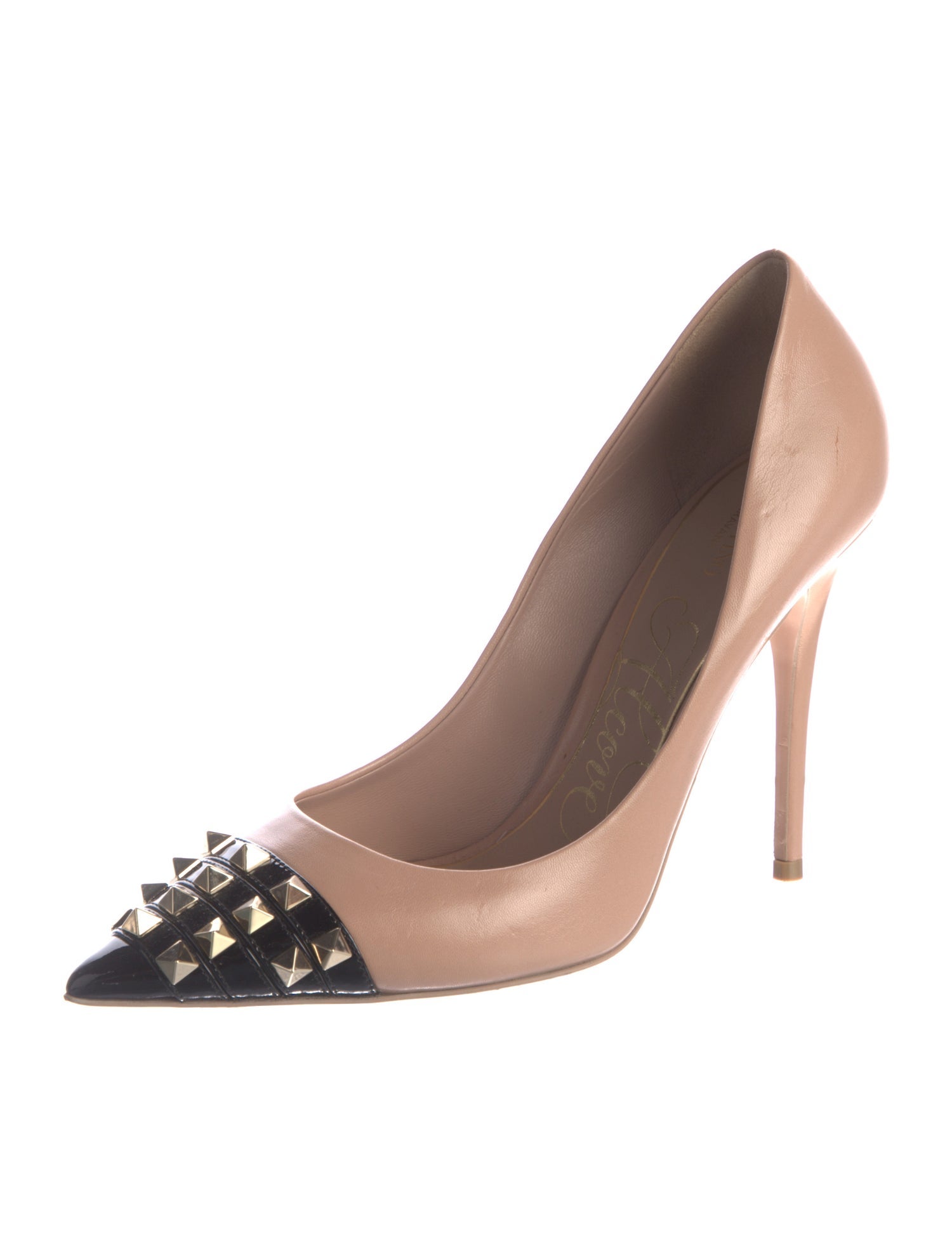Valentino Rockstud Accents Leather Pumps