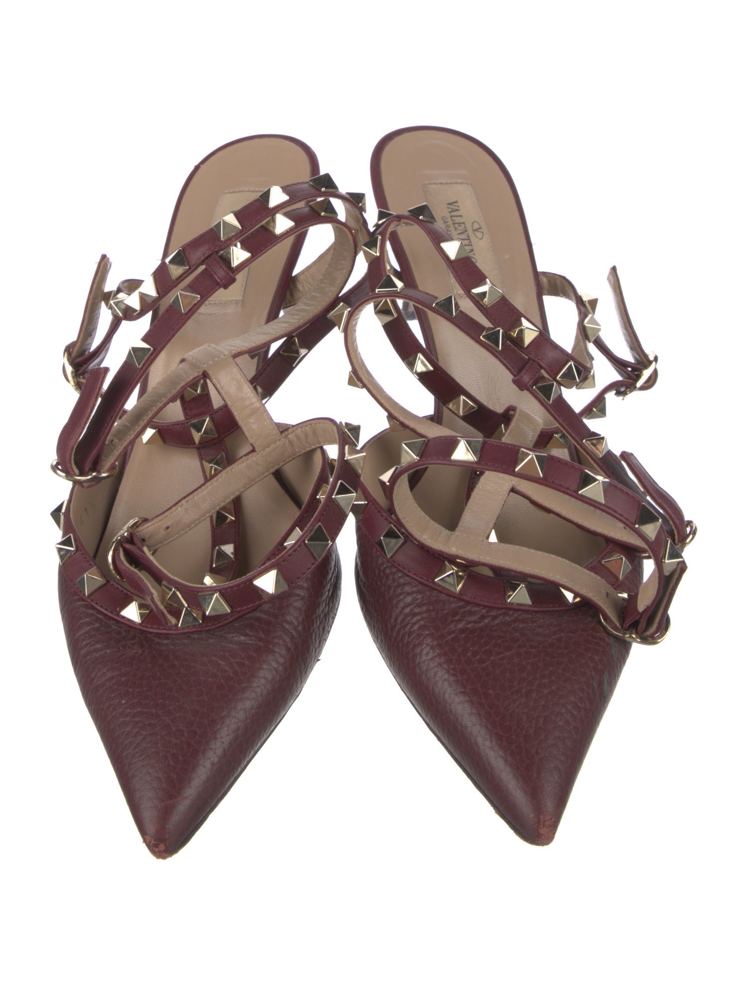 Valentino Rockstud Accents Leather Gladiator Sandals