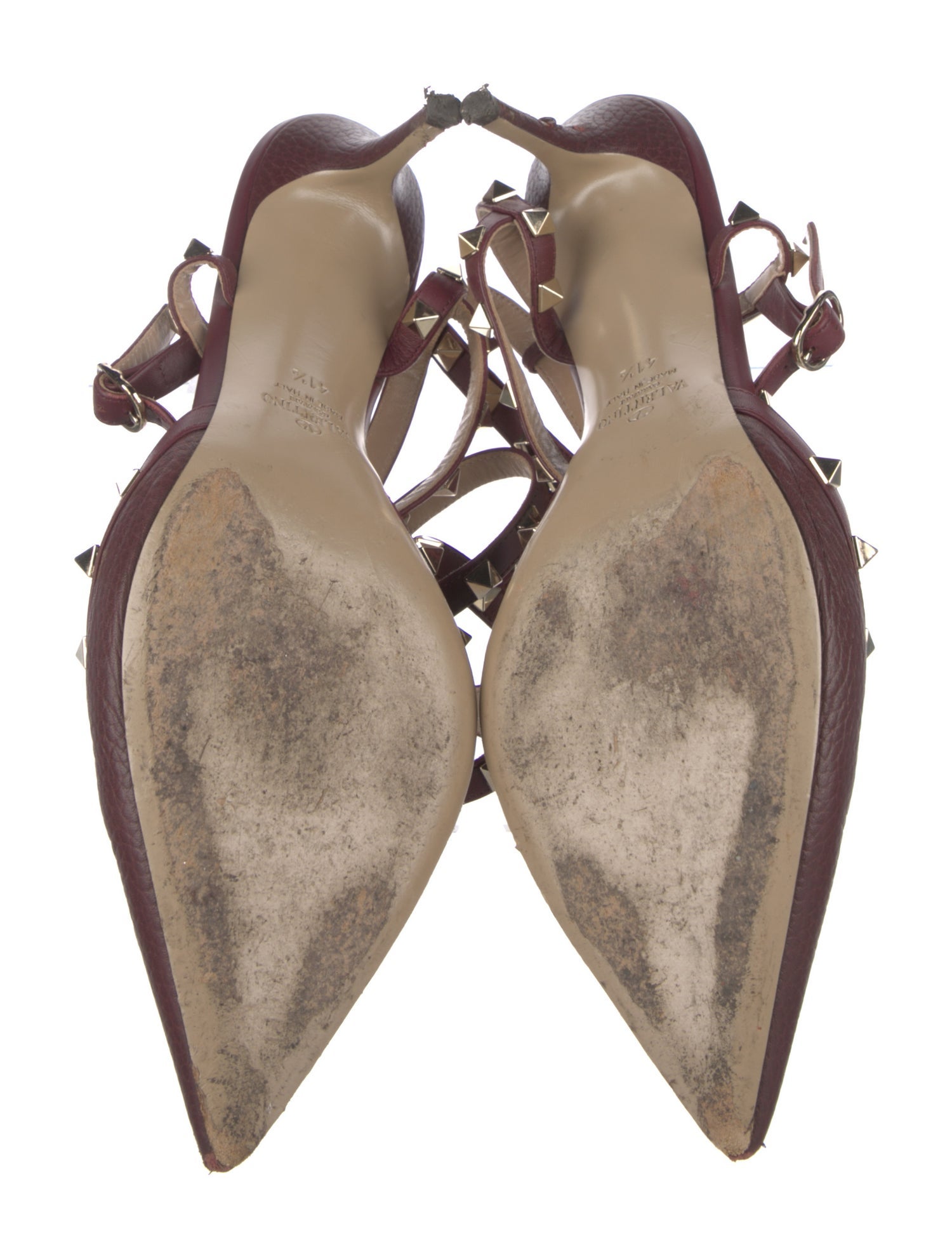 Valentino Rockstud Accents Leather Gladiator Sandals