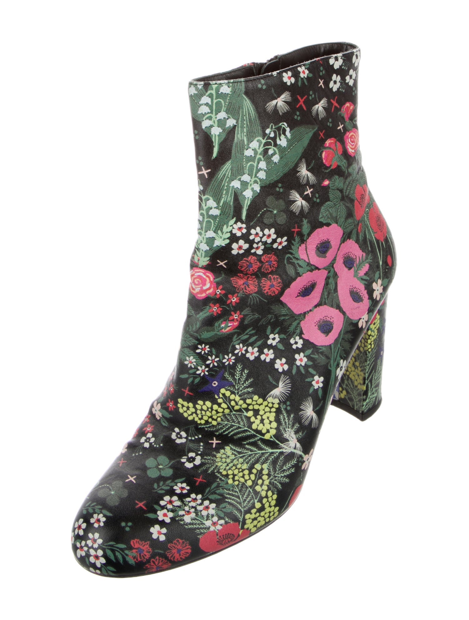 Valentino Primavera Print Leather Boots