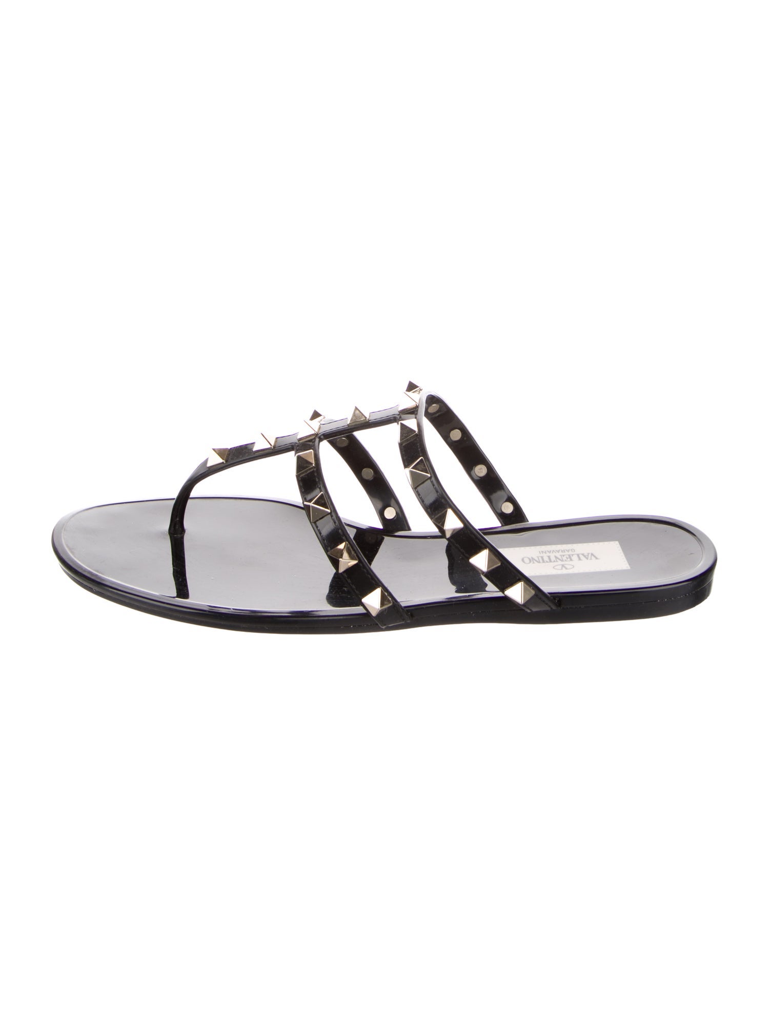 Valentino Rockstud Accents Rubber Flip Flops