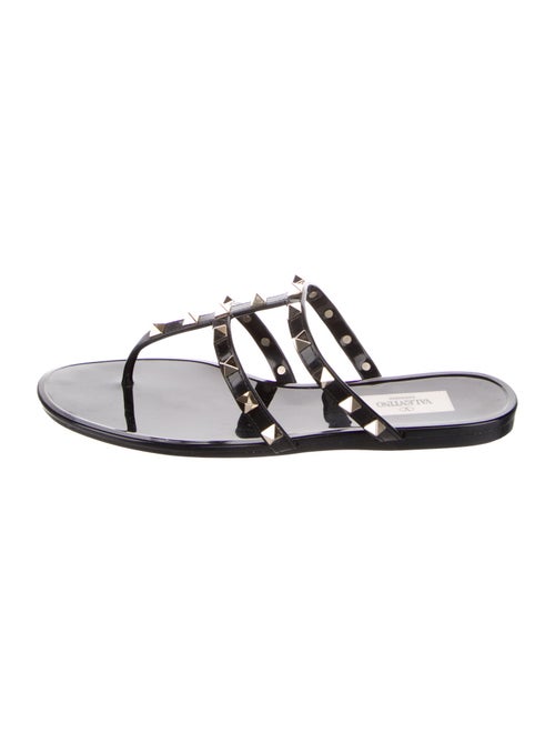 Valentino Rockstud Accents Rubber Flip Flops