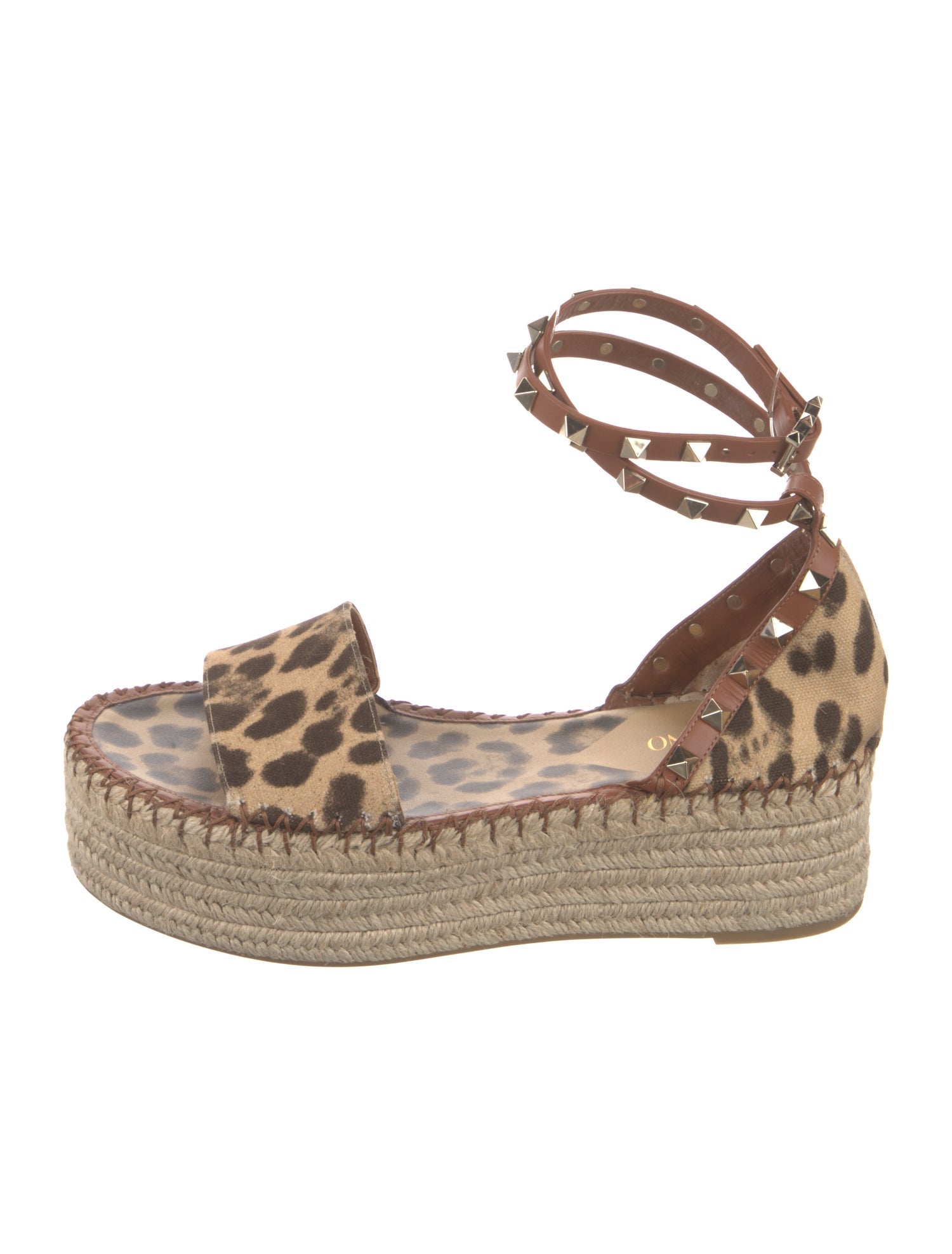 Valentino Rockstud Accents Canvas Espadrilles