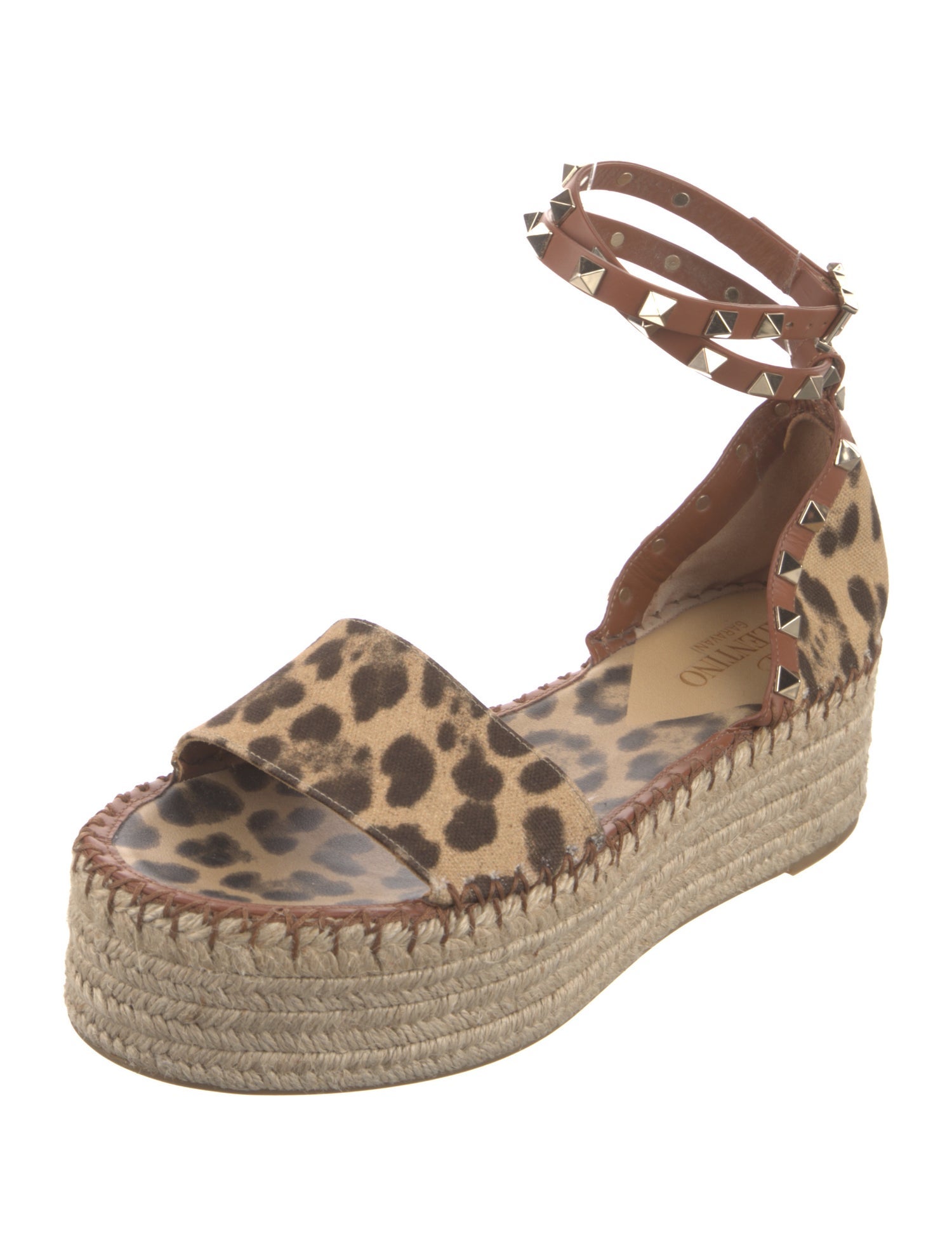 Valentino Rockstud Accents Canvas Espadrilles