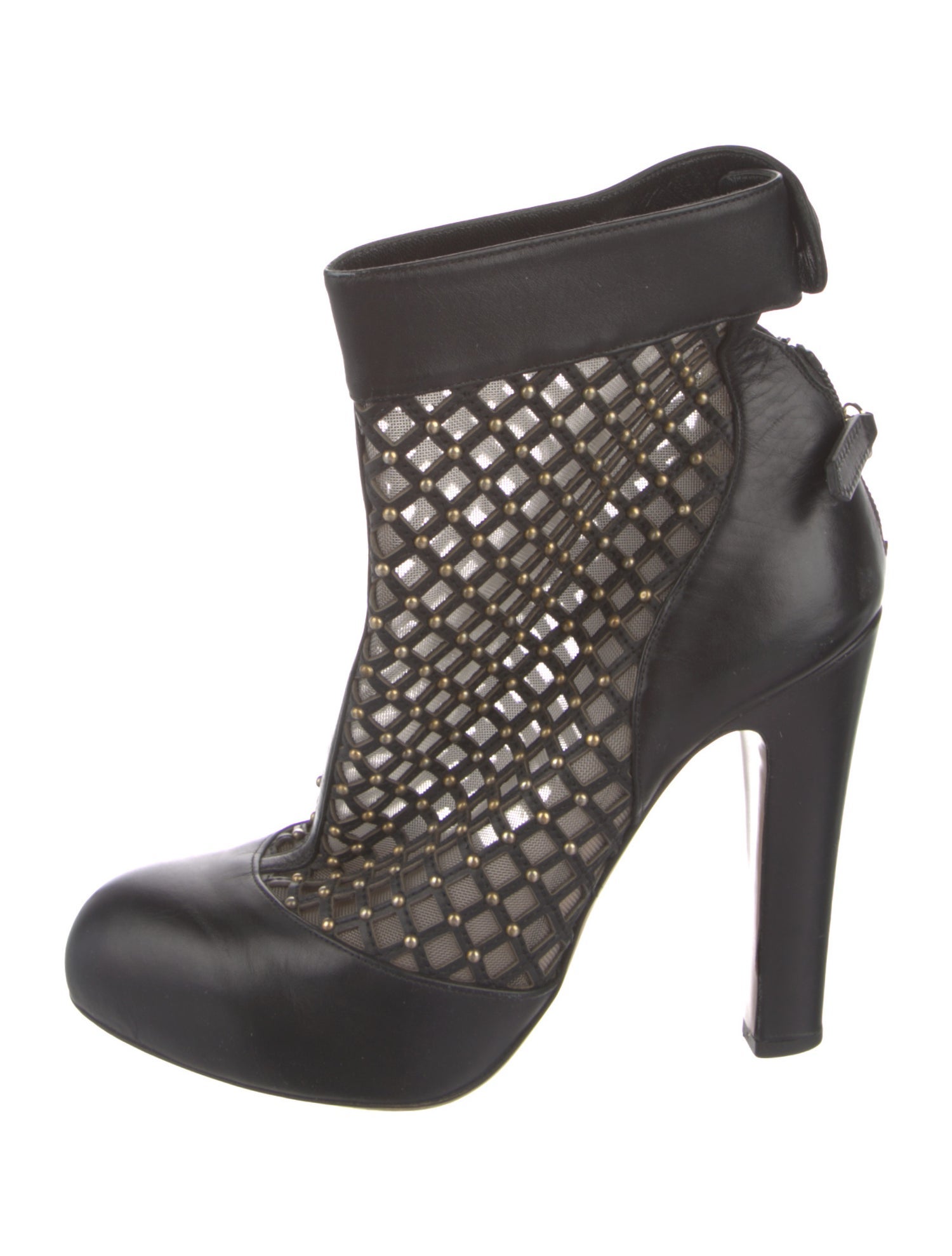 Valentino Leather Studded Accents Boots