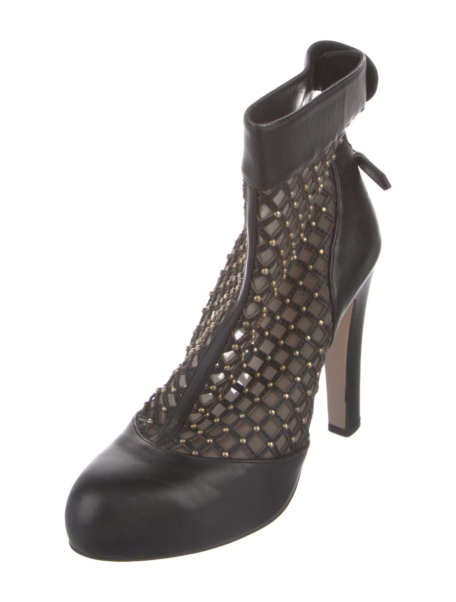 Valentino Leather Studded Accents Boots