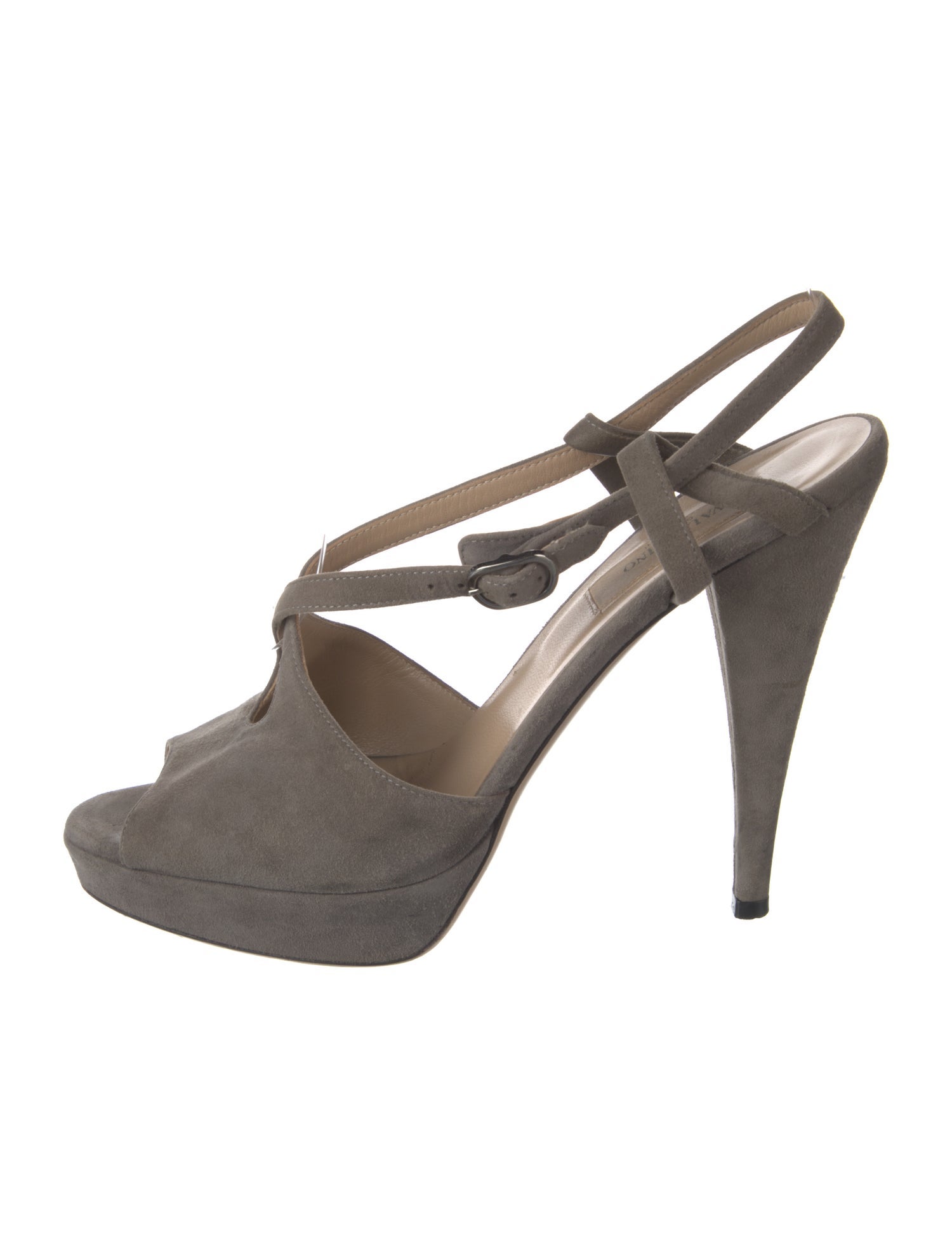 Valentino Suede Keyhole Accent T-Strap Pumps