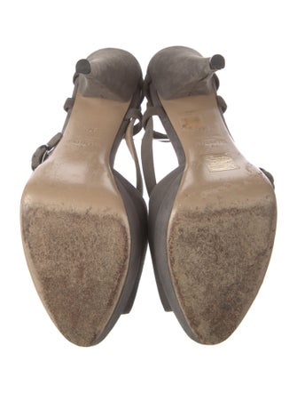 Valentino Suede Keyhole Accent T-Strap Pumps