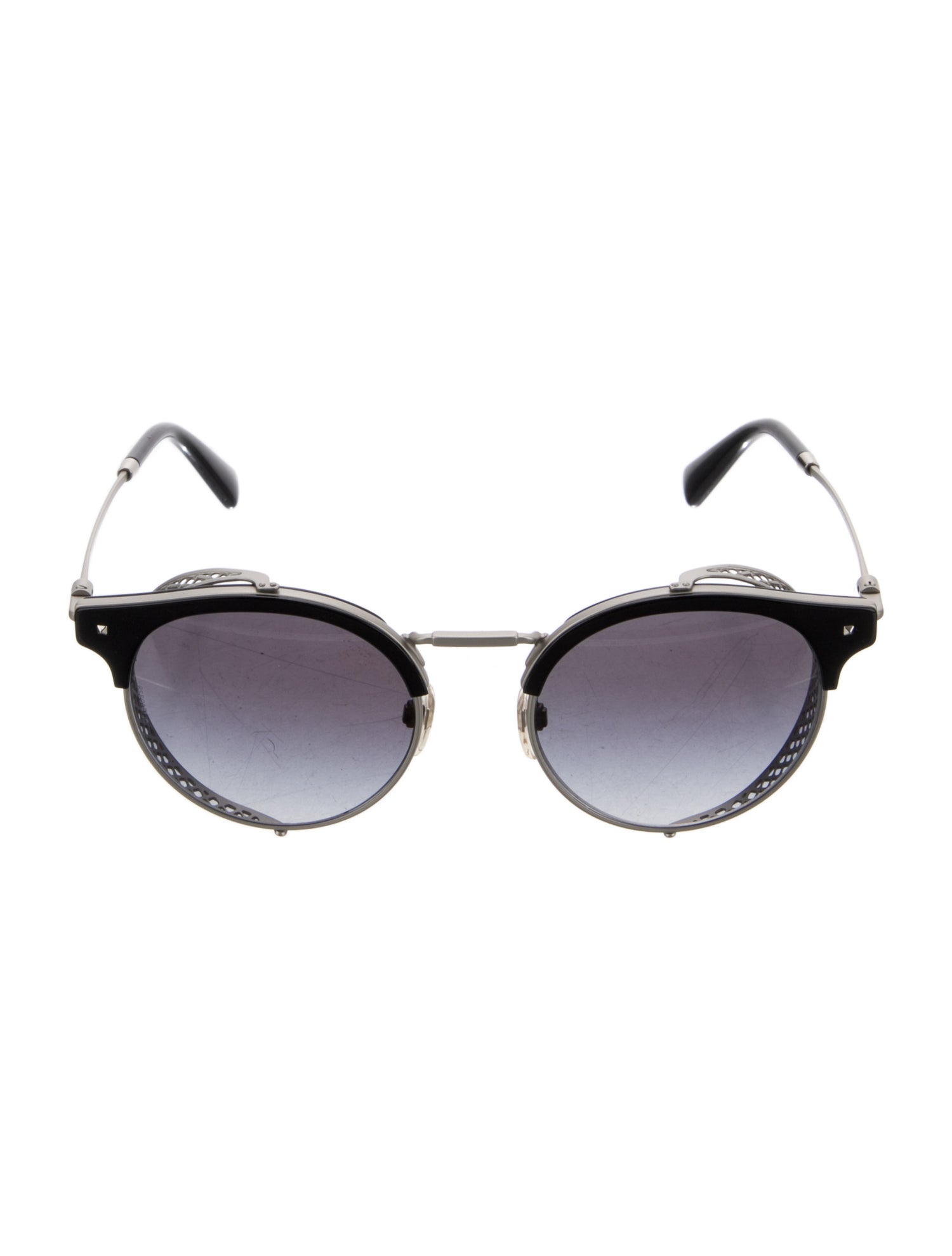 Valentino Rockstud Accents Round Sunglasses