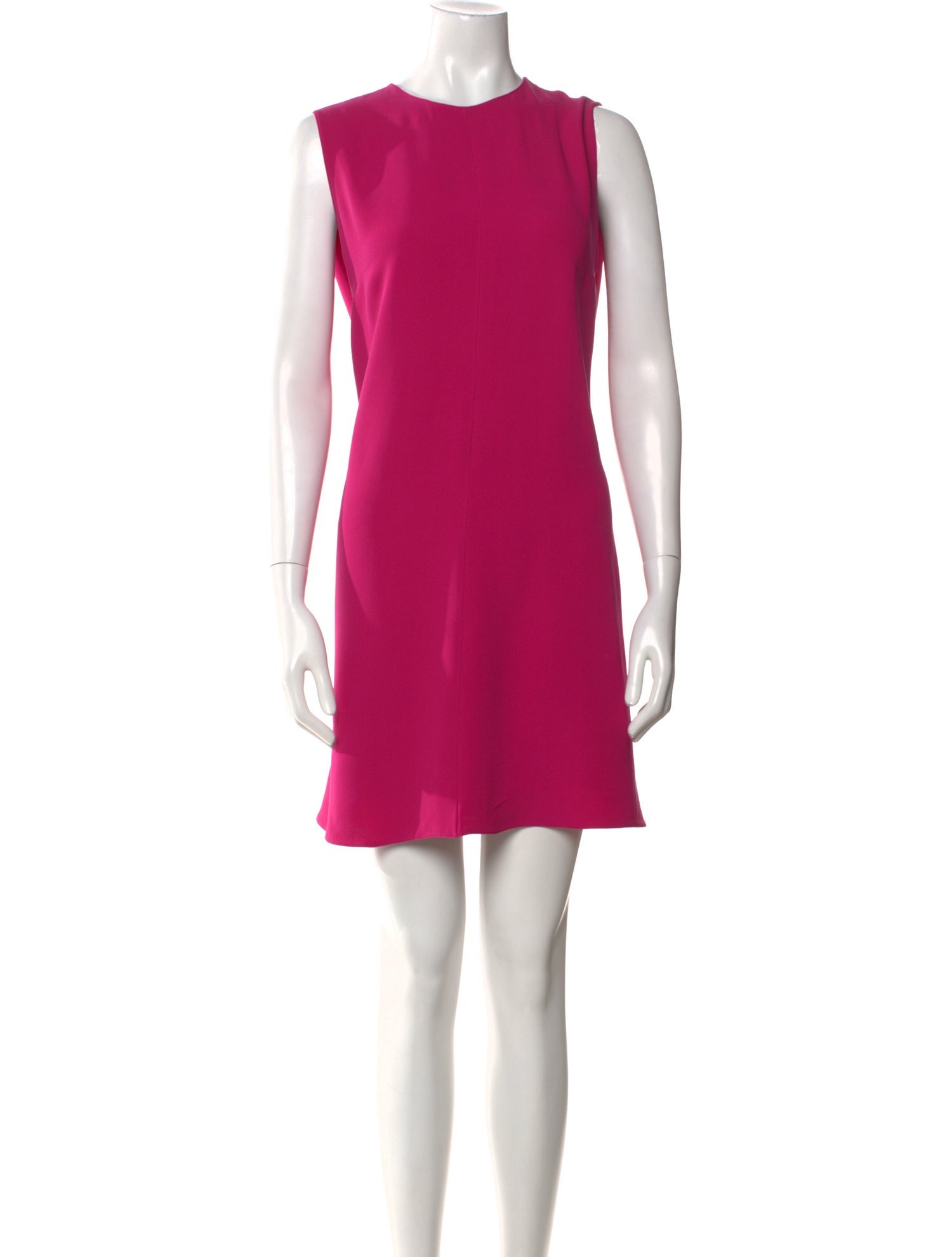 valentino silk shift dress Valentino Mini Dress Red Wool-Silk Crepe Size 8 Boatneck Sleeveless Sh   Celebrity Owned