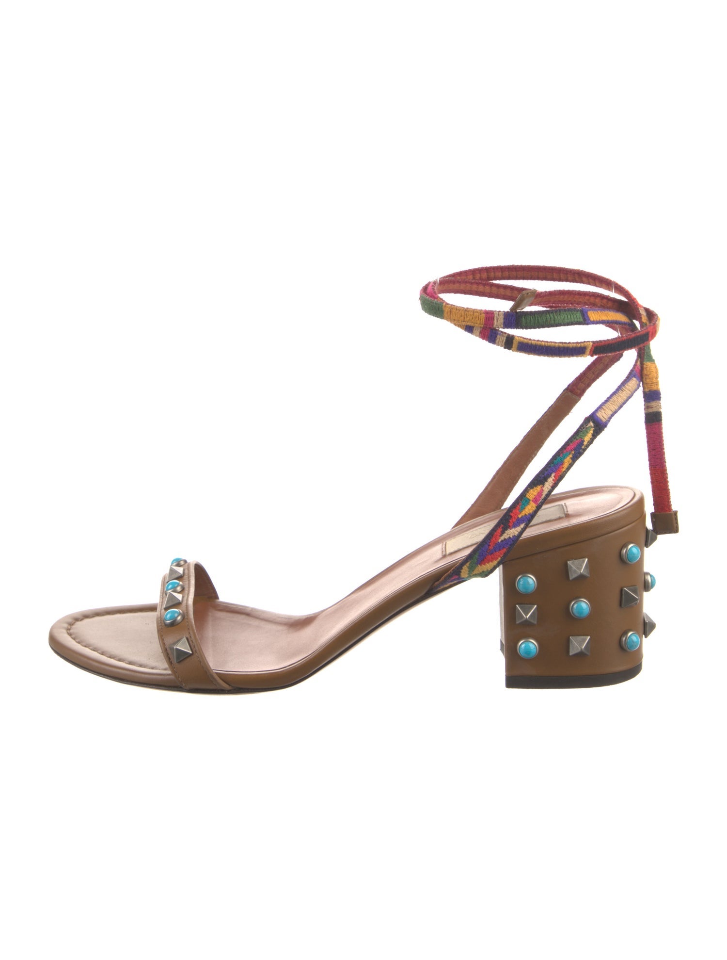Valentino Rockstud Accents Leather Sandals