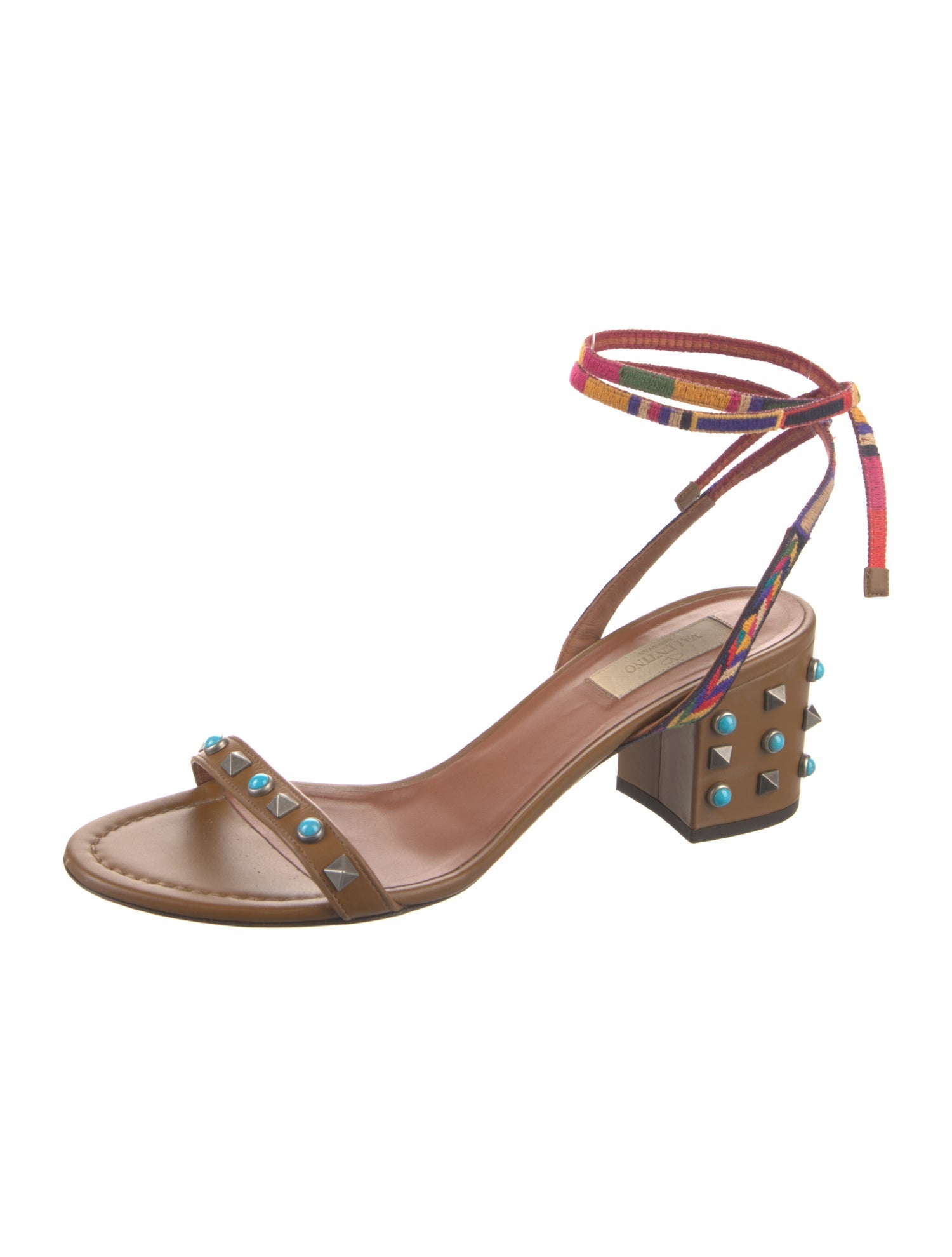 Valentino Rockstud Accents Leather Sandals