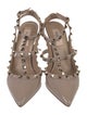 Valentino Rockstud Accents Patent Leather T-Strap Pumps