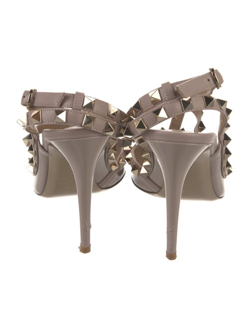 Valentino Rockstud Accents Patent Leather T-Strap Pumps