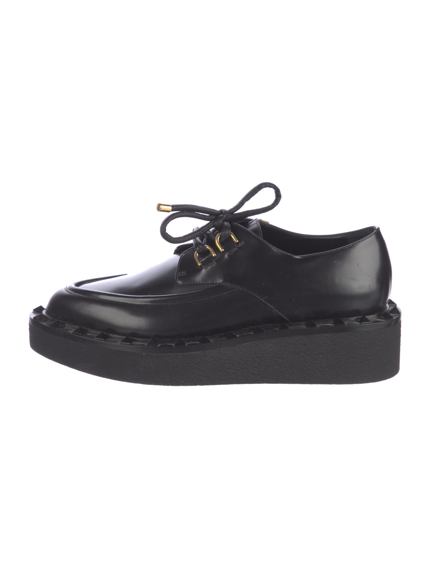 Valentino Rockstud Accents Leather Oxfords