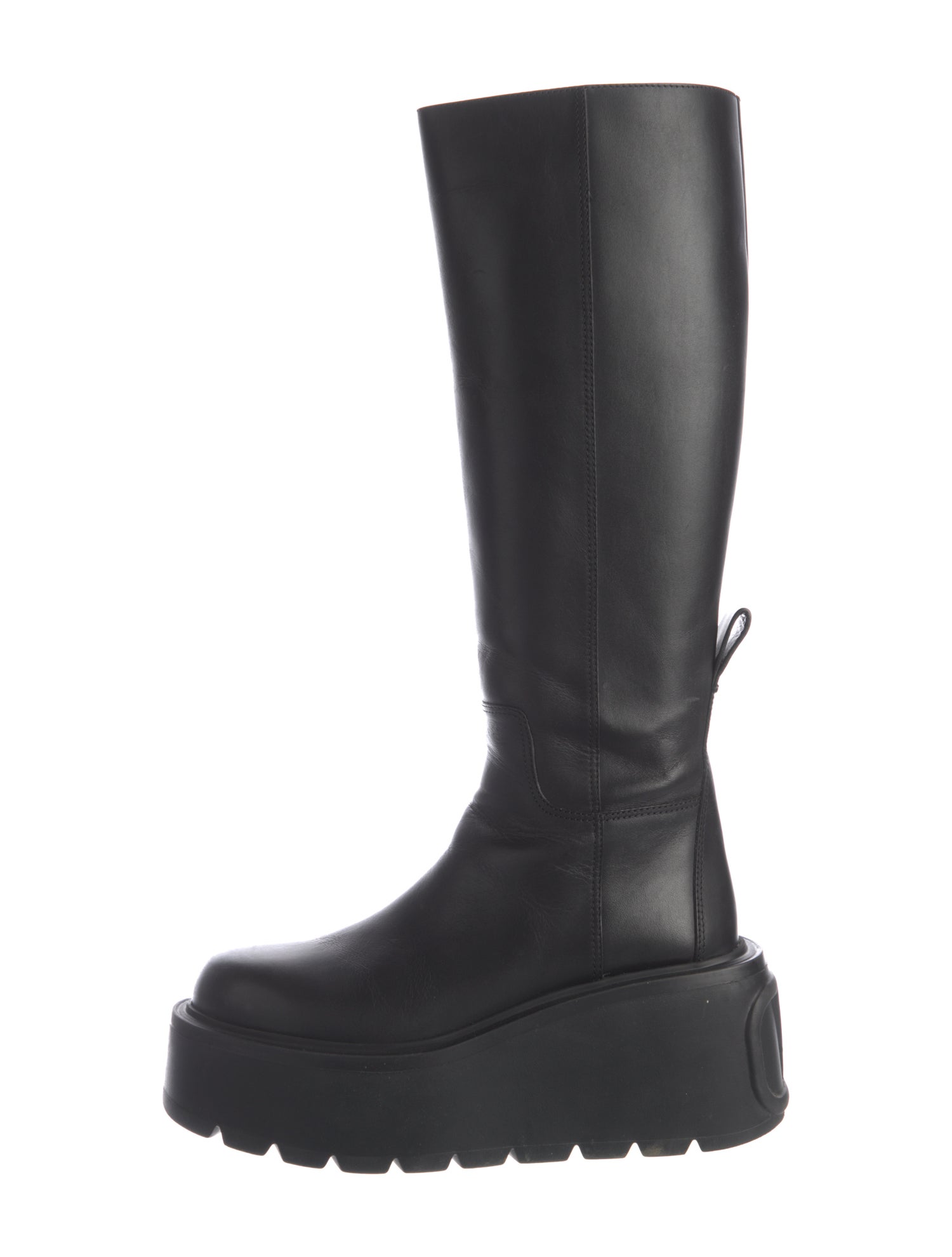 Valentino Rockstud Accents Leather Rain Boots