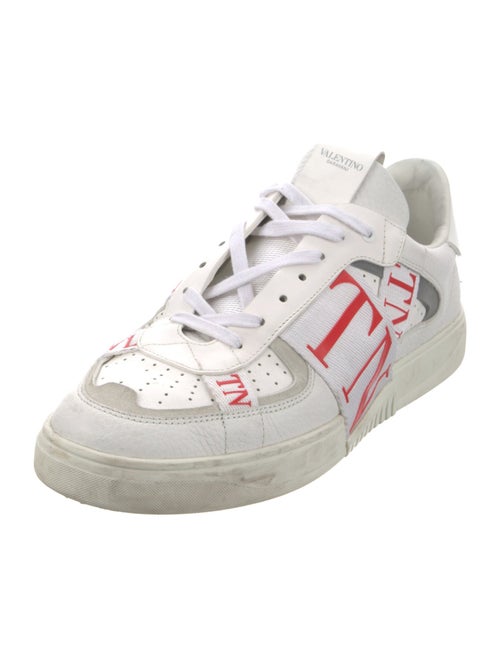 Valentino Leather Graphic Print Sneakers