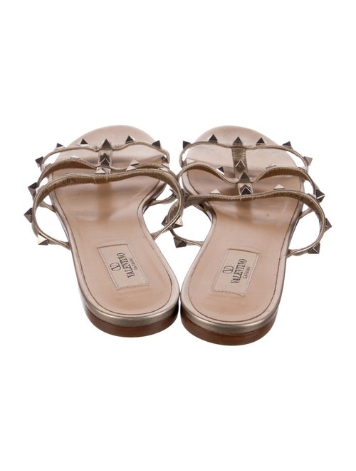 Valentino Rockstud Accents Leather Slides