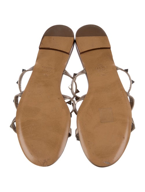 Valentino Rockstud Accents Leather Slides