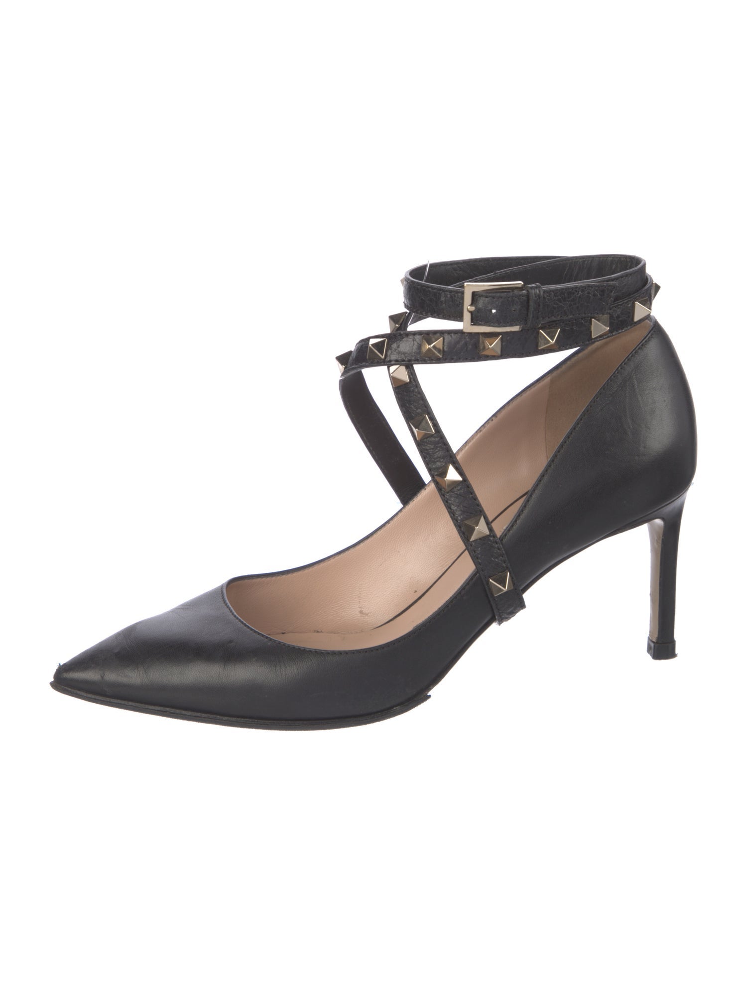 Valentino Rockstud Accents Leather Pumps