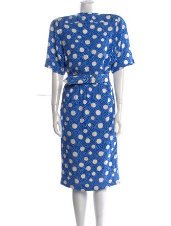 Valentino Polka Dot Print Midi Length Dress