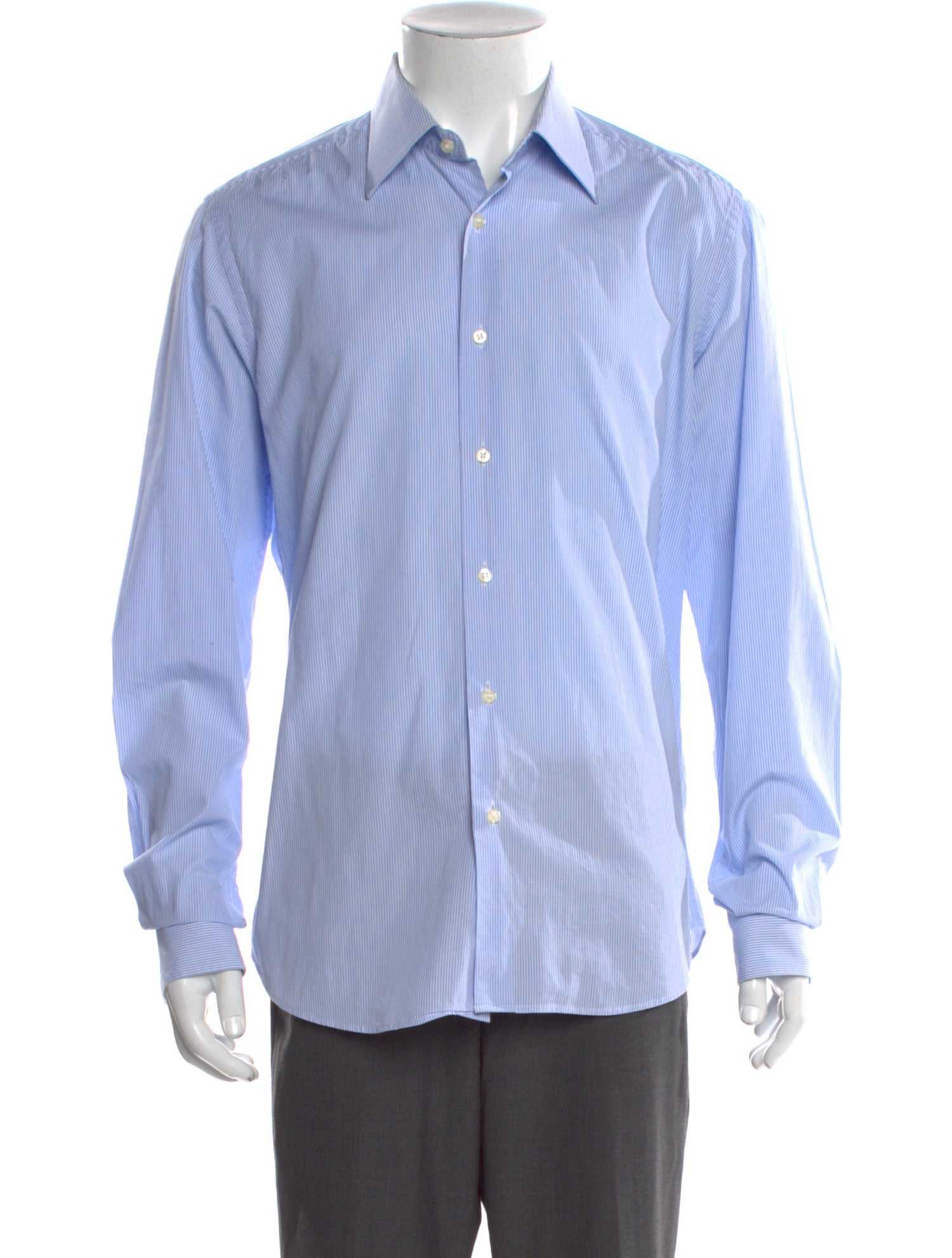 Valentino Striped Long Sleeve Dress Shirt