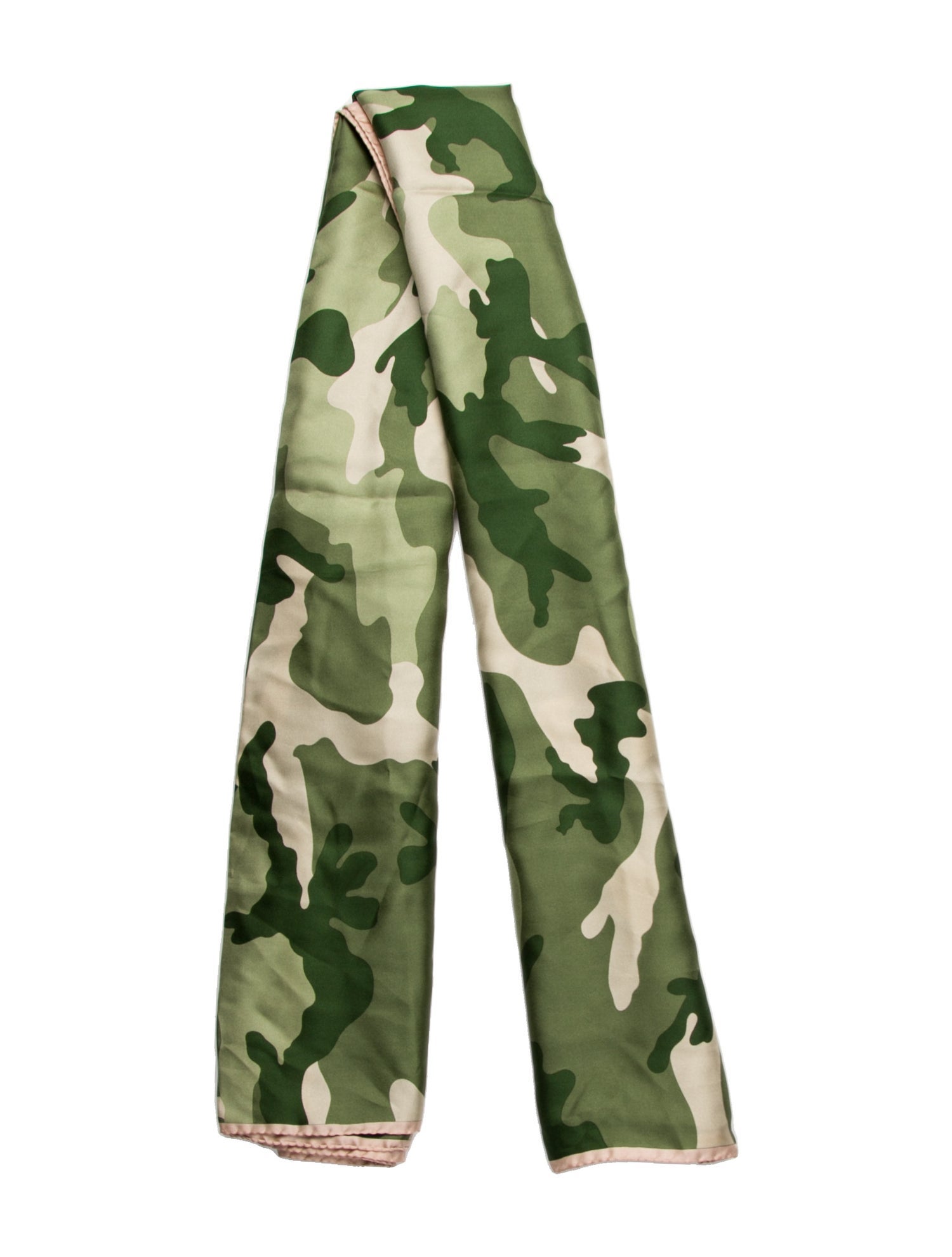 Valentino Silk Camouflage Print Scarf