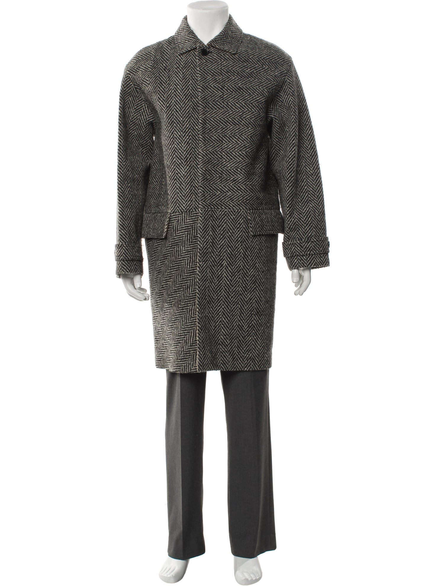 Valentino Wool Tweed Pattern Overcoat