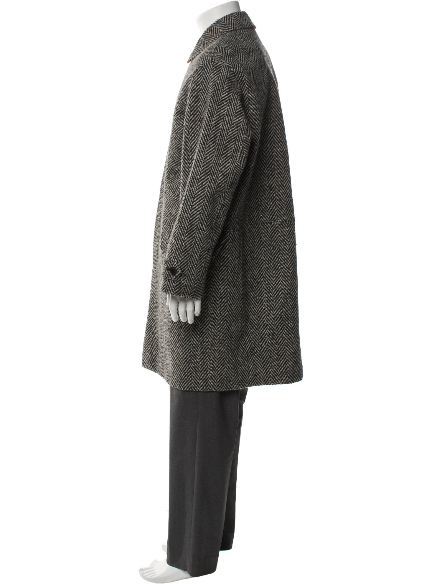 Valentino Wool Tweed Pattern Overcoat