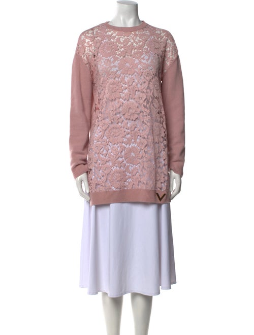 Valentino Virgin Wool Lace Pattern Sweater