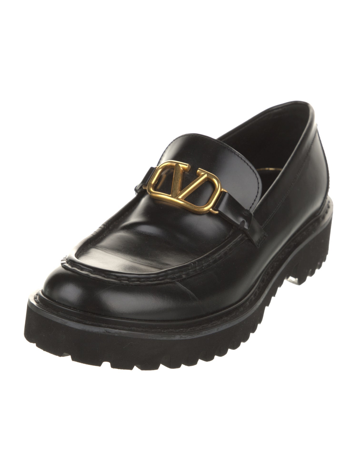 Valentino Signature Logo Leather Loafers