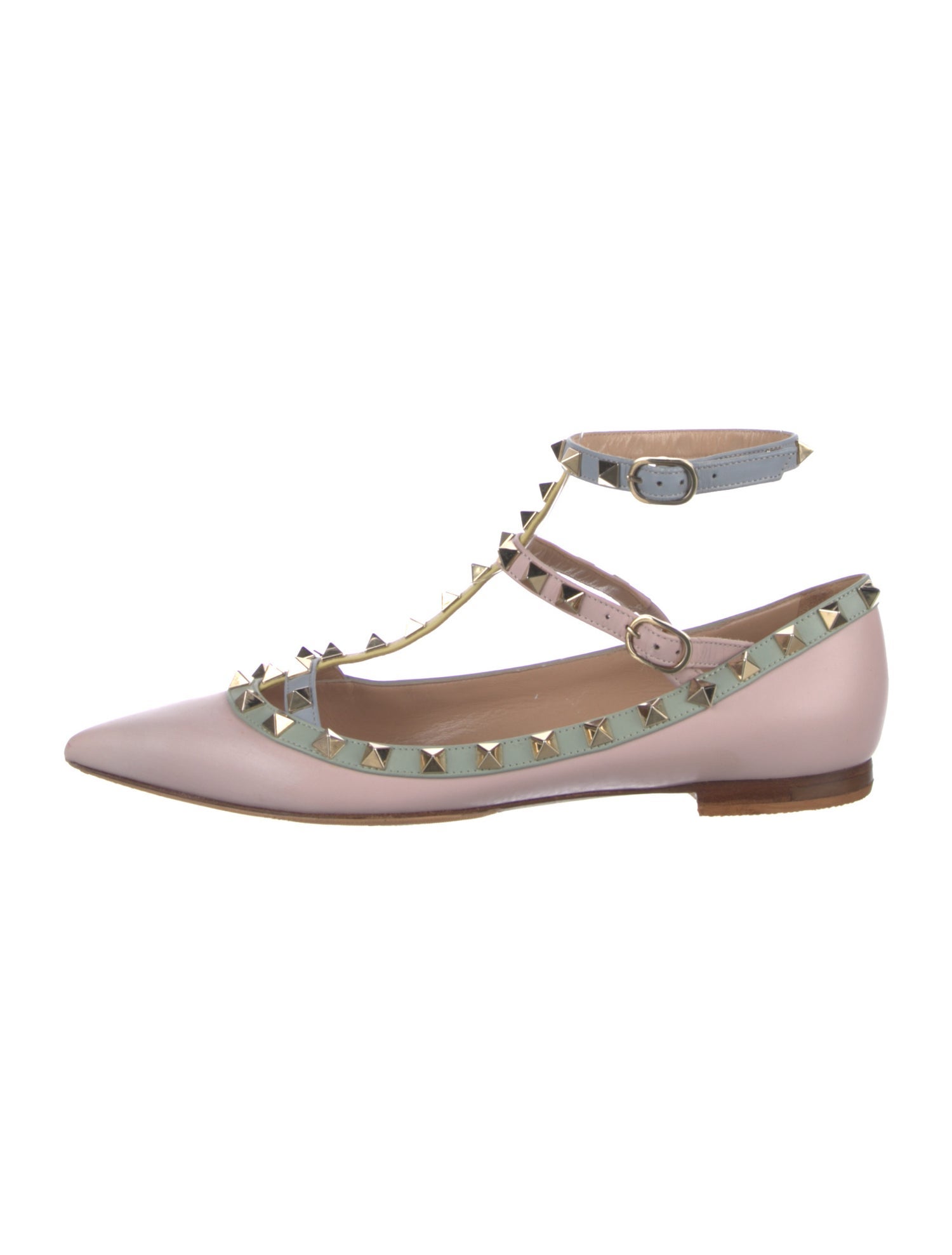 Valentino Rockstud Accents Leather Ballet Flats