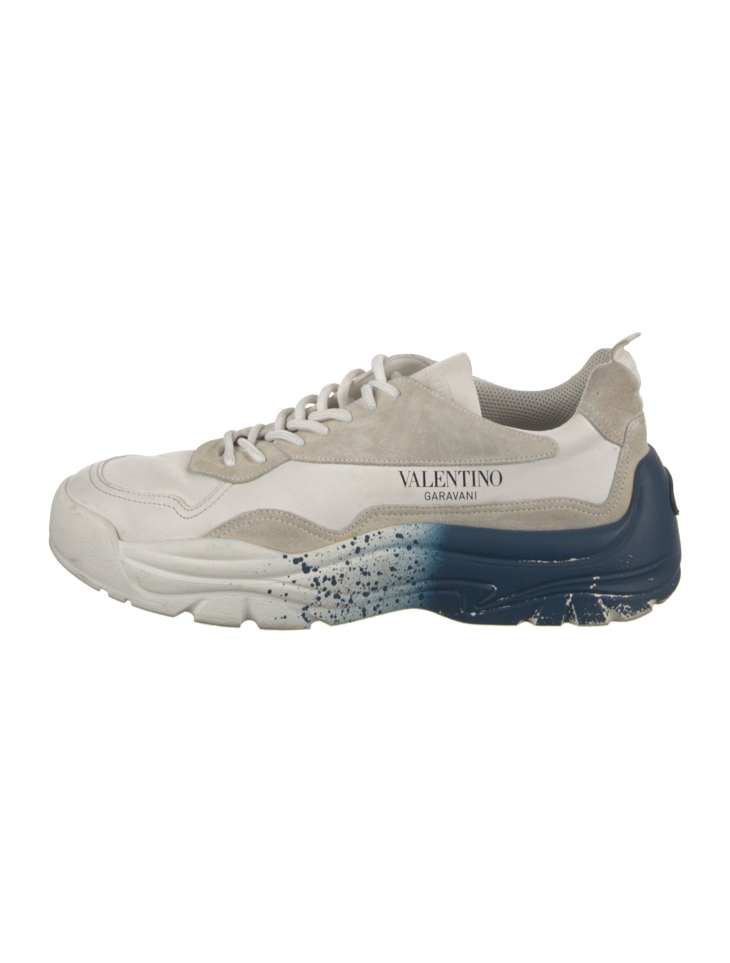 Valentino Leather Printed Sneakers