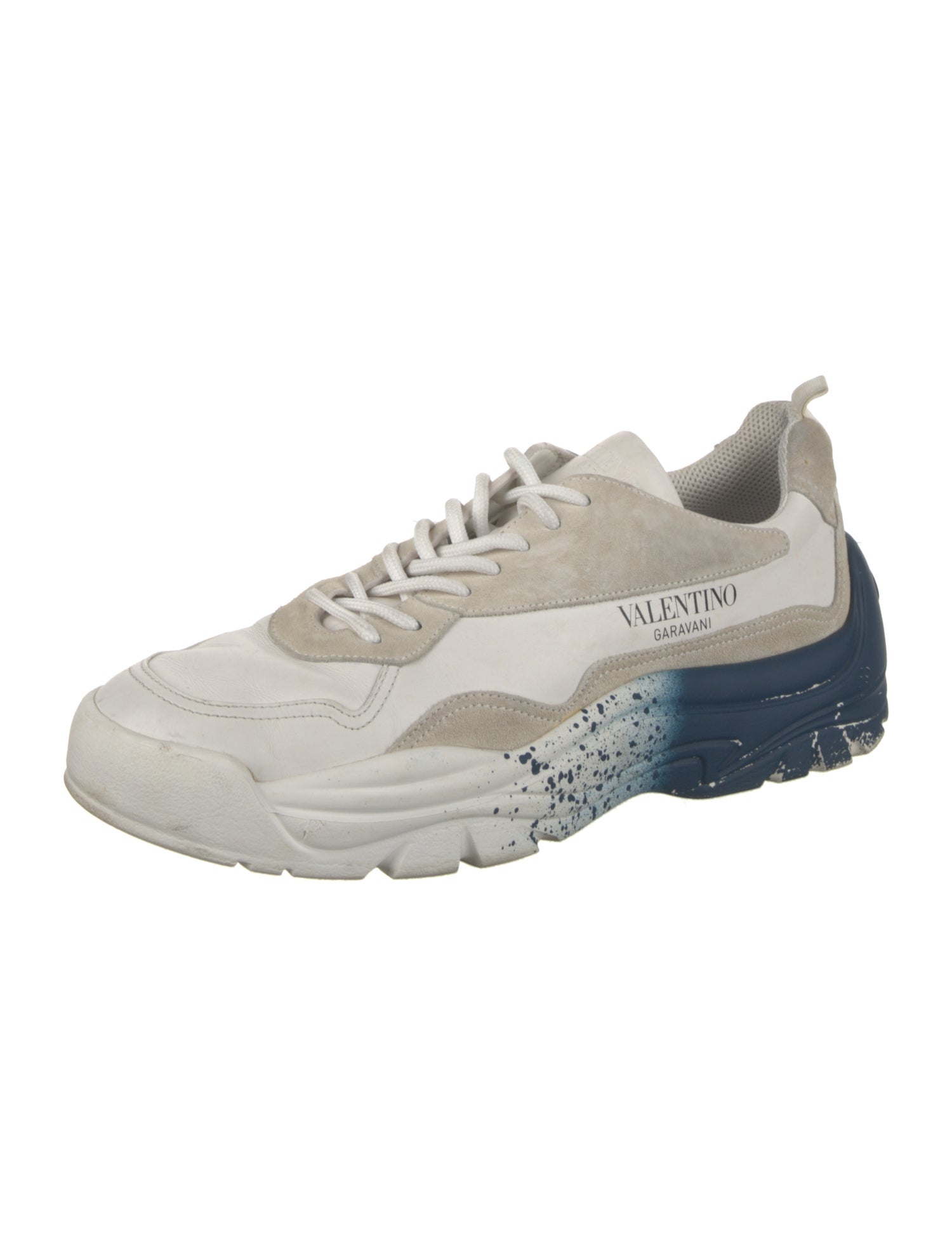 Valentino Leather Printed Sneakers