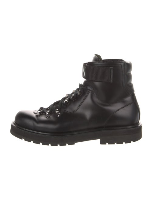 Valentino Rockstud Accents Leather Combat Boots