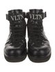 Valentino Rockstud Accents Leather Combat Boots
