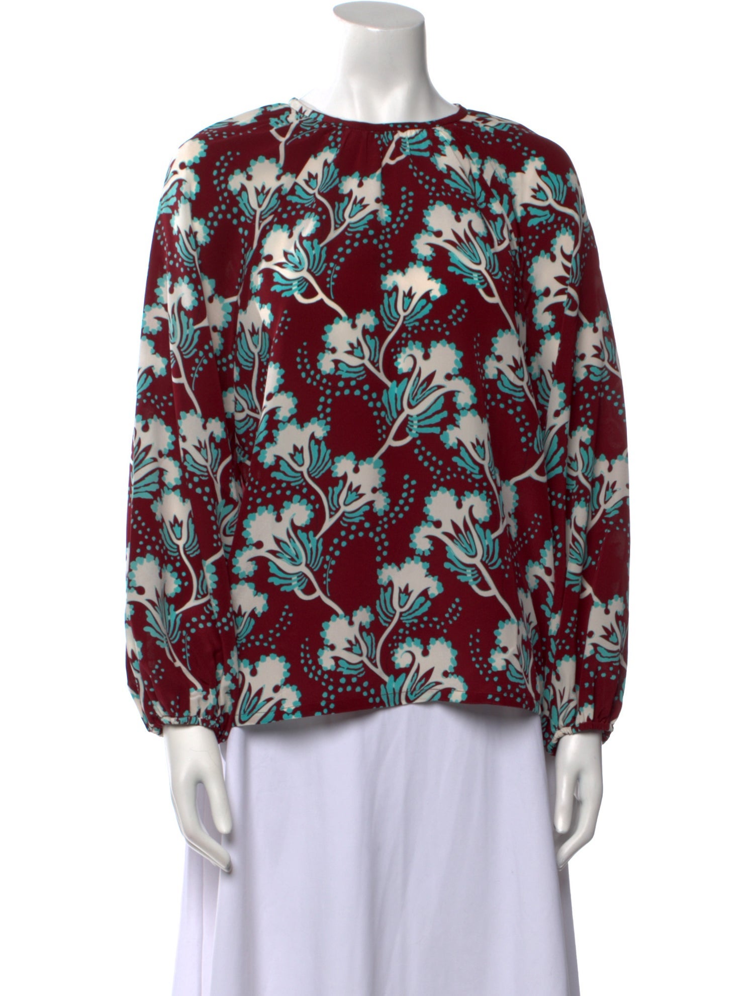 Valentino Silk Floral Print Blouse