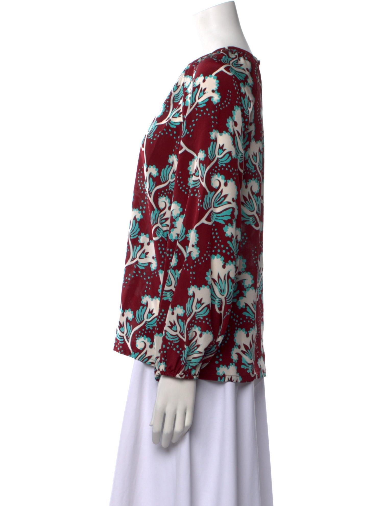 Valentino Silk Floral Print Blouse