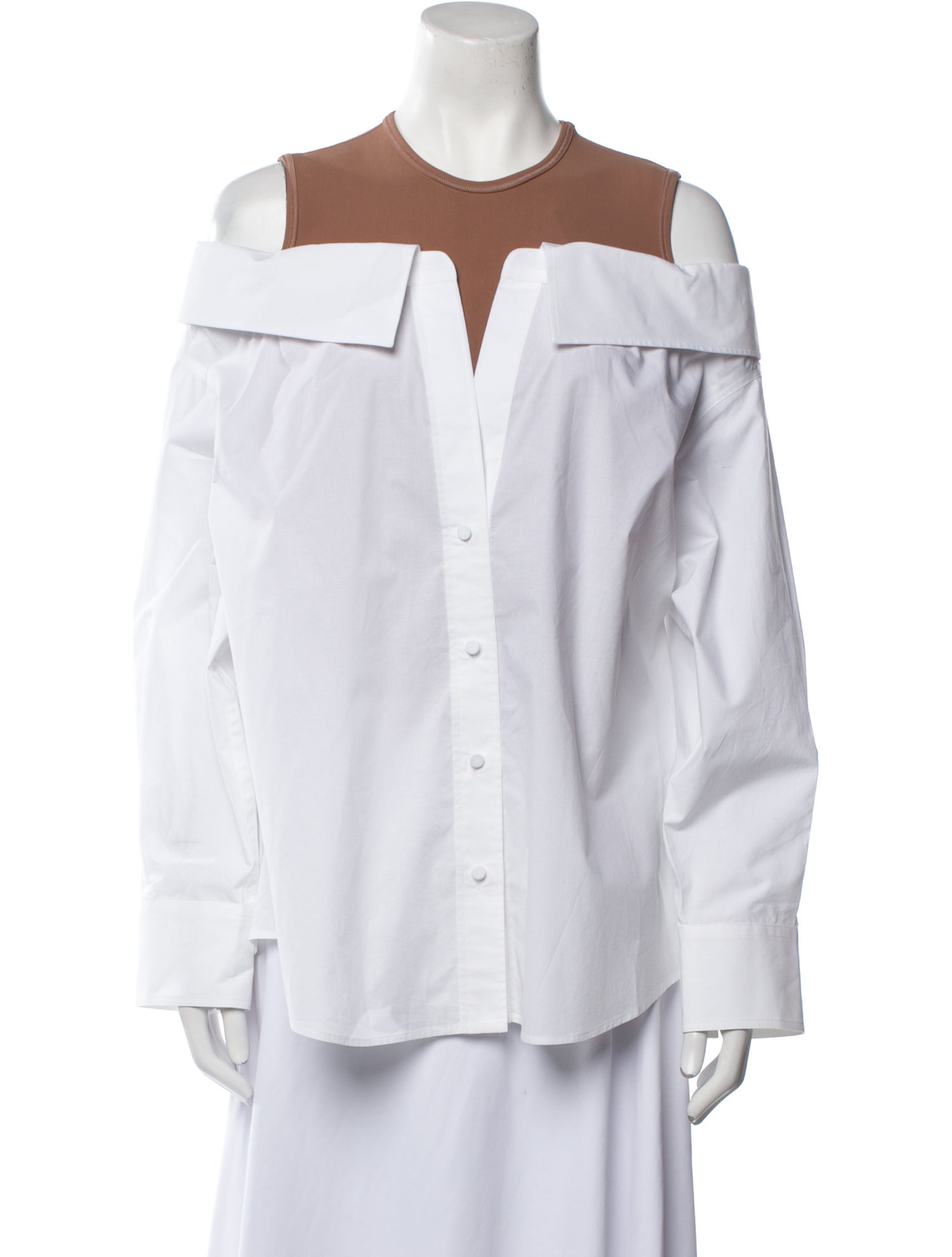 Valentino Crew Neck Long Sleeve Button-Up Top