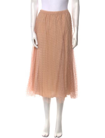 Valentino Raw-Edge Trim Midi Length Skirt