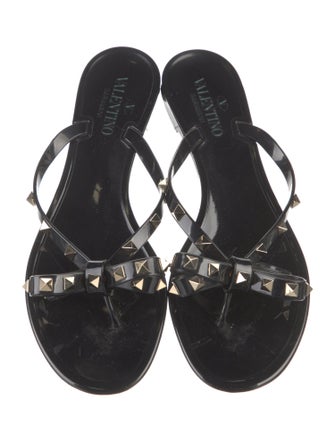 Valentino Rockstud Accents Rubber Slides